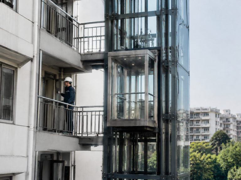 阜阳旧楼加建观光电梯